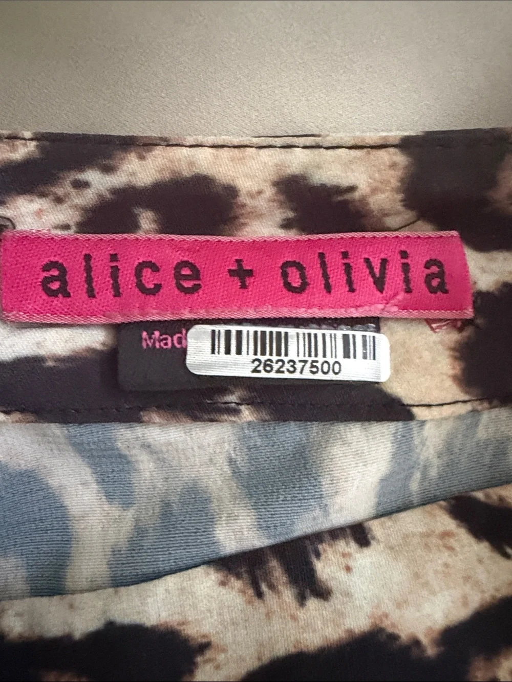 Alice + Olivia Leopard Print Maxi Wide Leg Pants in Beige and Black